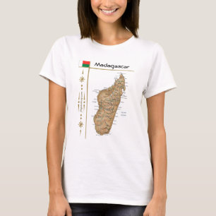 Carte de Madagascar + Drapeau + Titre T-shirt