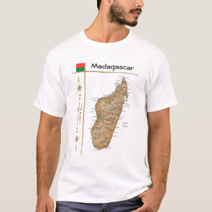 Carte de Madagascar + Drapeau + Titre T-shirt