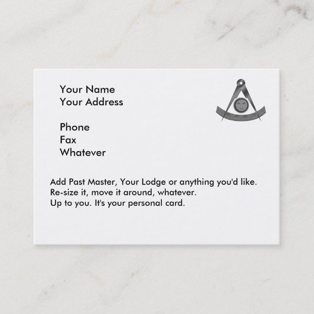 Carte de maîtres passés (Devant)