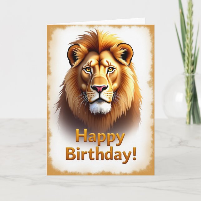 Carte de majestueuse crinière d'anniversaire (Devant)