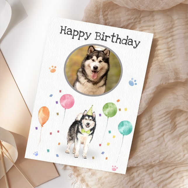 Carte de malamute de fête d'anniversaire en Alaska (Créateur téléchargé)