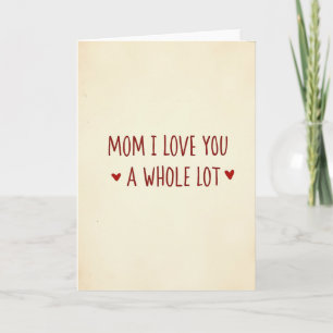 Carte de maman à l'écriture cramoisie d'amour