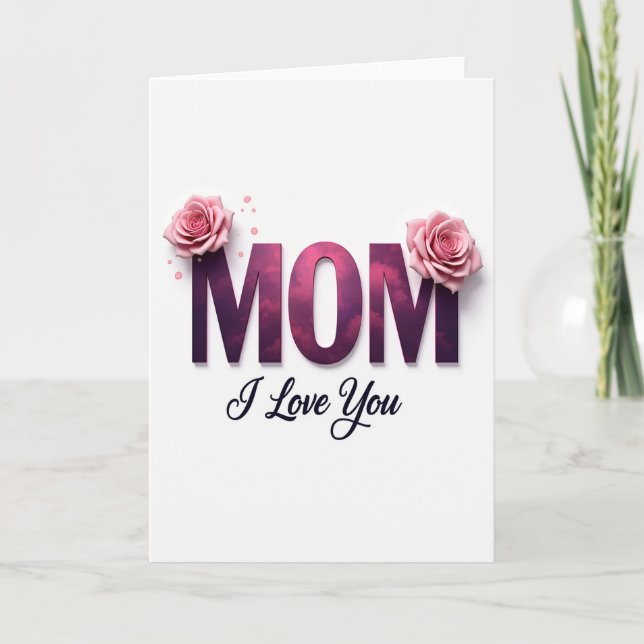 Carte de Maman à Texture Magenta (Devant)