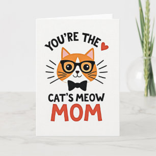 Carte de maman de chat rayonnante