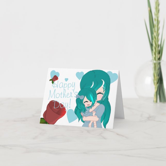 Carte de maman et fille dessin animé (Devant)