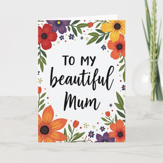 Carte de Maman Fleurie Magnifique (Devant)