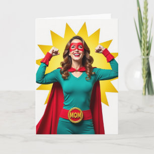 Carte de maman héros en bodysuit sarcelle