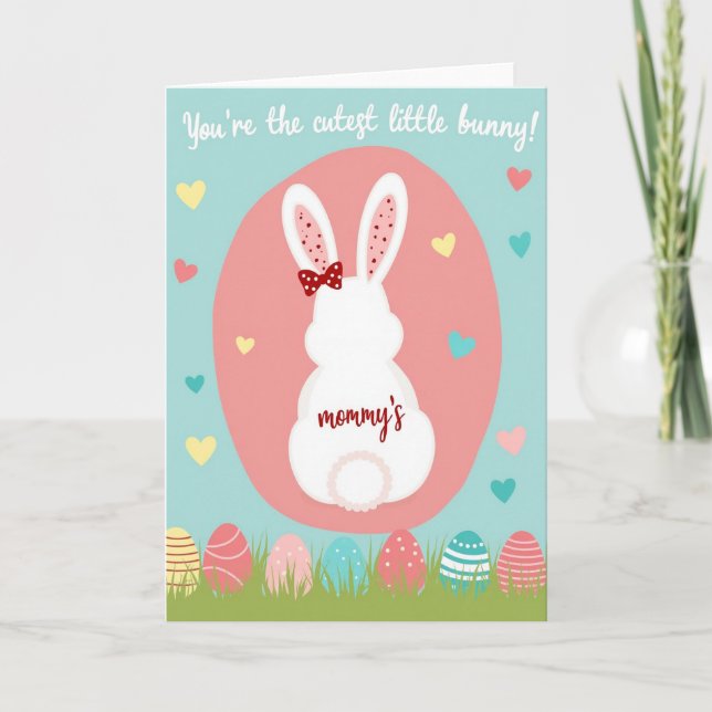 Carte de maman lapin point rose (Devant)