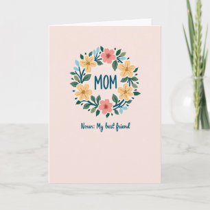 Carte de maman meilleure amie florale