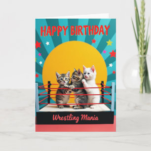Carte de manie de chaton d'anniversaire