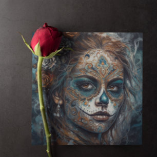 Carte de maquillage turquoise pour le Jour des Mor