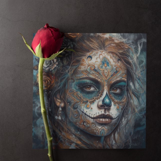 Carte de maquillage turquoise pour le Jour des Mor (Créateur téléchargé)