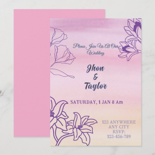 Carte de mariage (Devant / Derrière)