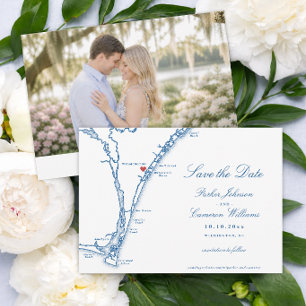 Carte de mariage à Airlie Gardens Wilmington NC