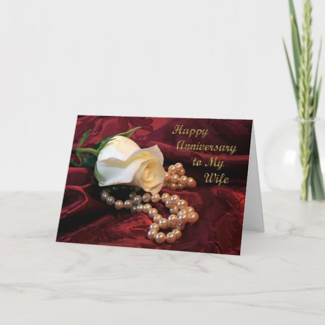 Carte de mariage à la rose pour l'anniversaire de  (Devant)