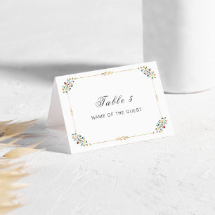 Carte de mariage à motif géométrique classique vin