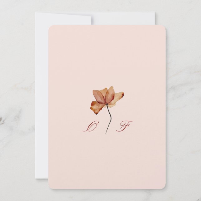 carte de mariage ambiance minimaliste, esthétique  (Dos)