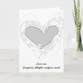 Carte de mariage argentée de coeur pour les