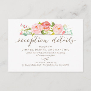 Carte de mariage avec réception florale dans un ja