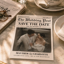 Carte de mariage beige pour annoncer la date de vo