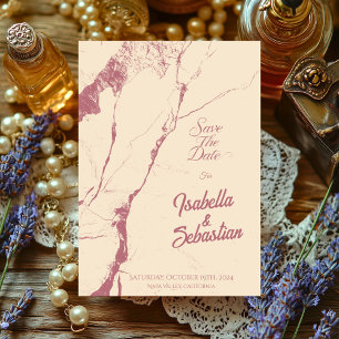 Carte de mariage 'Blush Marble Save the Date'