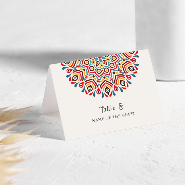 Carte de mariage bohème ethnique florale mandala (Créateur téléchargé)