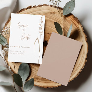 Carte de mariage Bohème Terracotta & Ivoire "Save