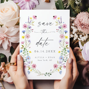 Carte de mariage "Boho Garden" avec fleurs sauvage