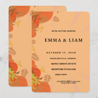 Carte de Mariage Botanique Dorée | Mariage d'Octob