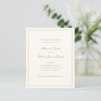 Carte de mariage budget classique ivoire et or
