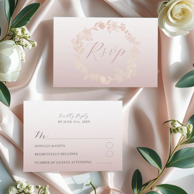 Carte de mariage calligraphiée avec réponse modern (Créateur téléchargé)