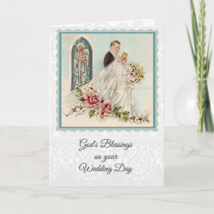Carte de mariage catholique 0025 avec écriture & v