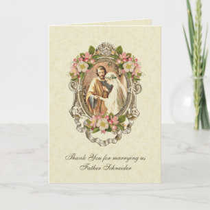Carte de mariage catholique élégante vintage