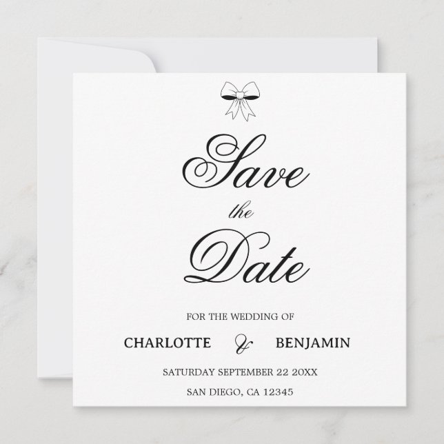 Carte de mariage chic avec écriture moderne en Bou (Devant)