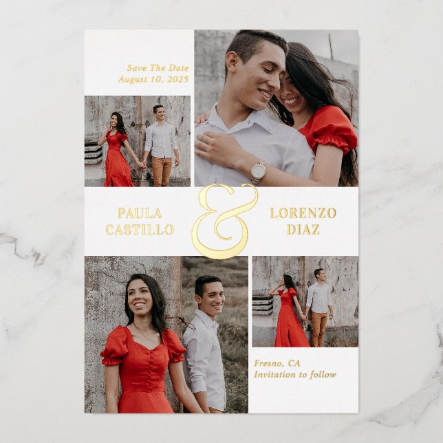 Carte de mariage "Cool Esperluette FOIL" pour anno (Recto)