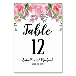 Carte de Mariage couleur couleur d'eau rose Floral