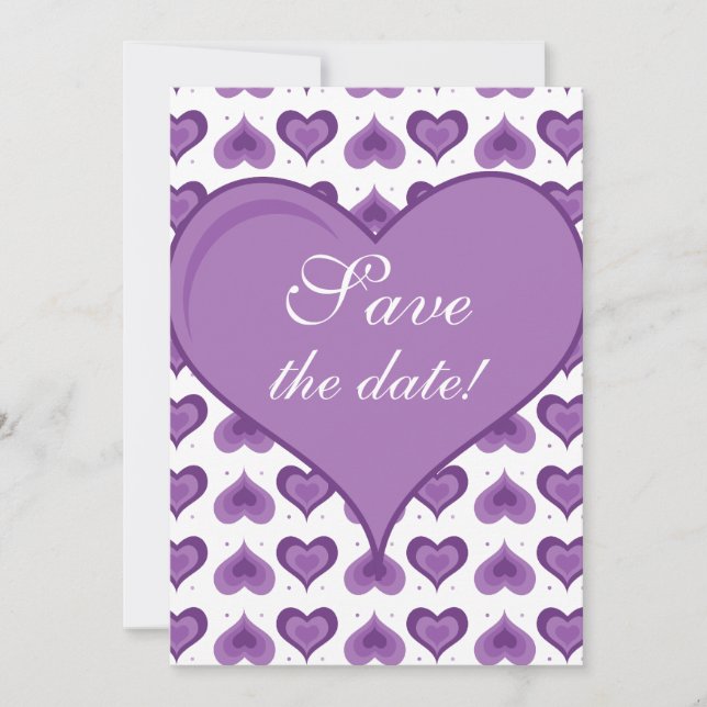 Carte de mariage Cute Hearts Wedding Save the Date (Devant)