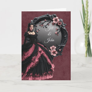Carte de mariage "Dark Academia" pour annoncer la 