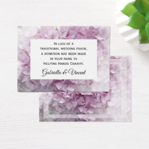 Carte de Mariage de bienfaisance rose Hydrangea