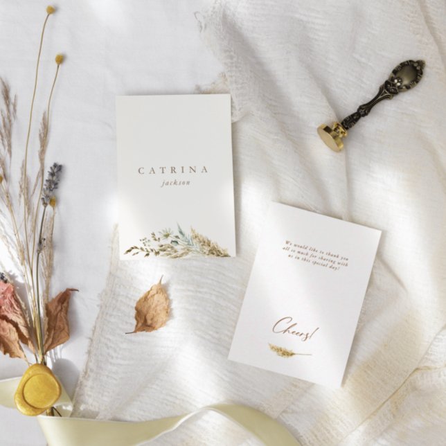 Carte de Mariage de bouquet séché romantique (Créateur téléchargé)