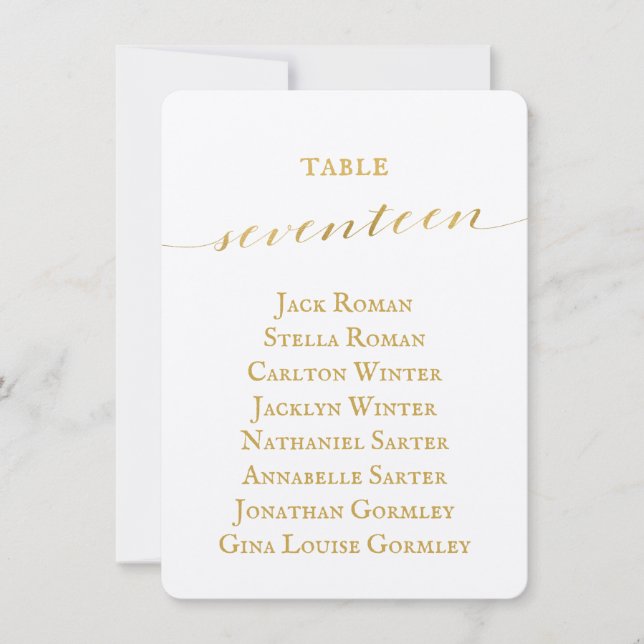 Carte de Mariage de calligraphie or (Devant)