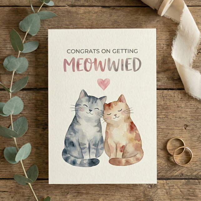 Carte de mariage de chats mignons engagement (Créateur téléchargé)