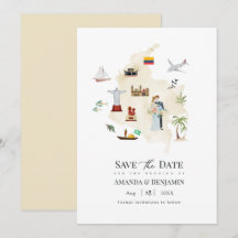 Carte de mariage de destination en Colombie