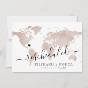 Carte de mariage de destination reportée