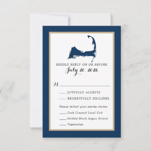 Carte de mariage de la Marine Blue Mashpee Cape Co