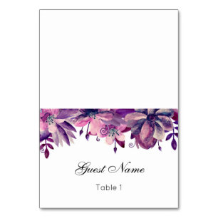 Carte de mariage de lavande. Carte de nom pourpre