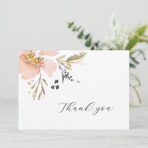 Carte de Mariage de Merci d'aquarelle douce Floral