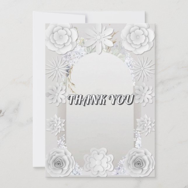 Carte de Mariage de Merci de texture florale intég (Devant)