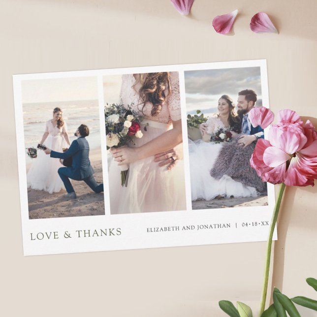 Carte de Mariage de Merci multi-photo simple et mo (Créateur téléchargé)