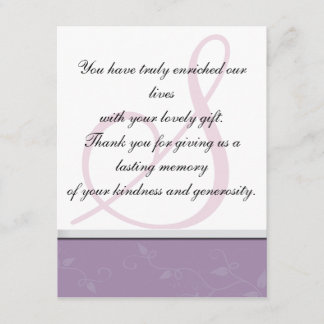 Carte de mariage de photo de Merci - monogramme